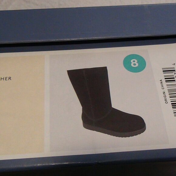 Universal Thread Women's Sarah Black Suede Leather Shearling Winter Boots Size 8 - Picture 1 of 16